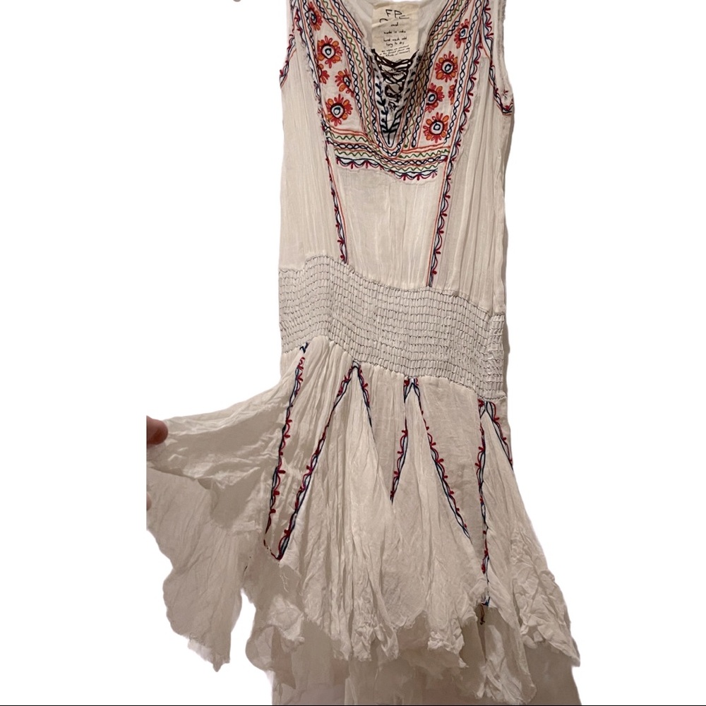 Free People white gauzy dress